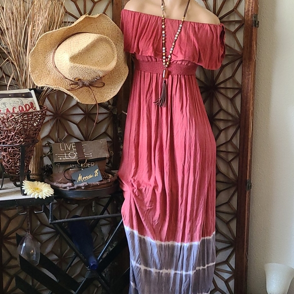 MONA B NEW NWT MAXI MULTI TIE DYE DRESS S/M - Picture 9 of 16